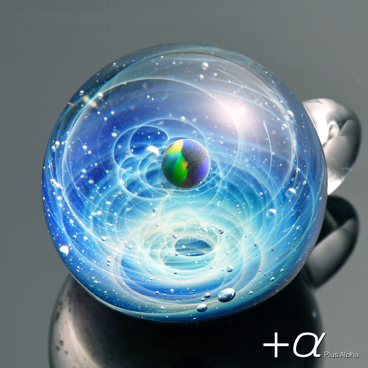 宇宙ガラス ペンダント ブラックオパール