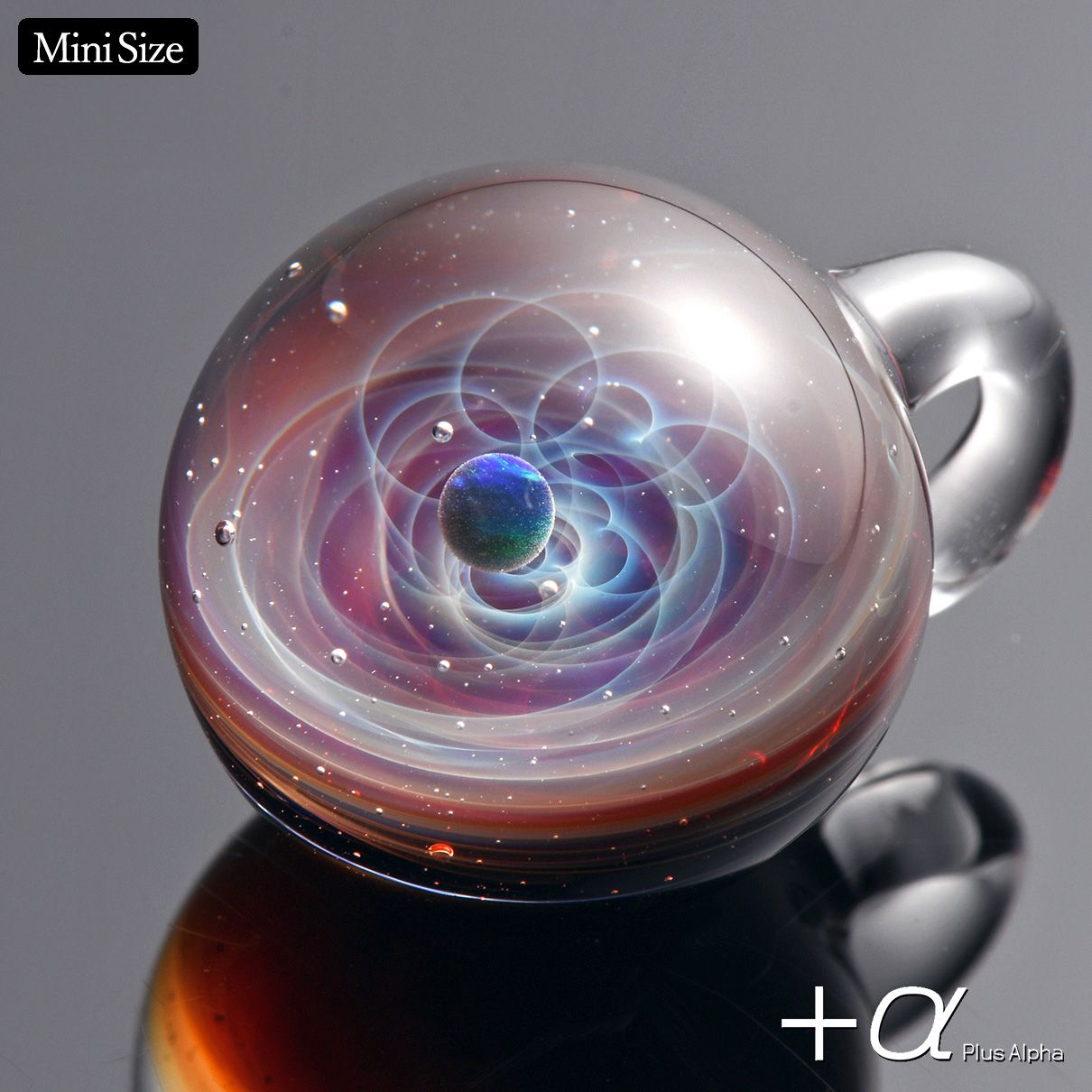 宇宙ガラスミニペンダント ホワイトオパール