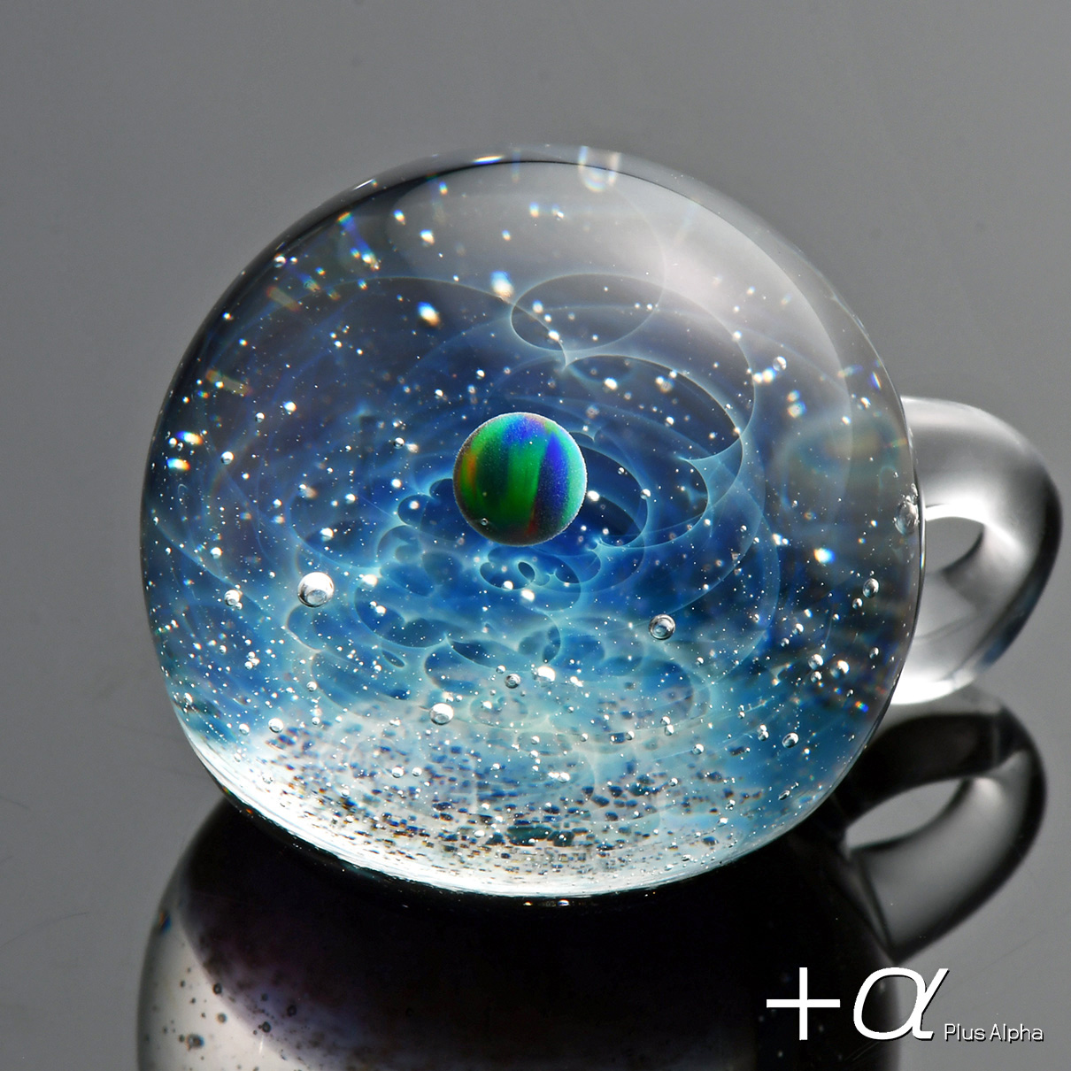 宇宙ガラス ペンダント ブラックオパール